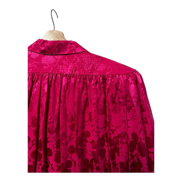 VTG 80s Argenti 100% Silk Pink Draped Blouse Top Womens Plus 18 Tailored - Picture 11 of 11